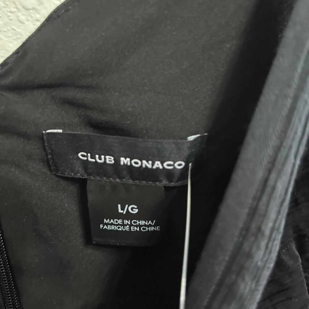 NEW Club Monaco Peplum Cami Chemise Tank Black Caviar Size Large Minimalist - Picture 5 of 12